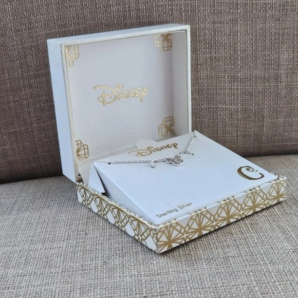 Disney Necklace Initial C Silver Tone Sterling Silver Minnie Mouse Jewelry $70 - Picture 9 of 10